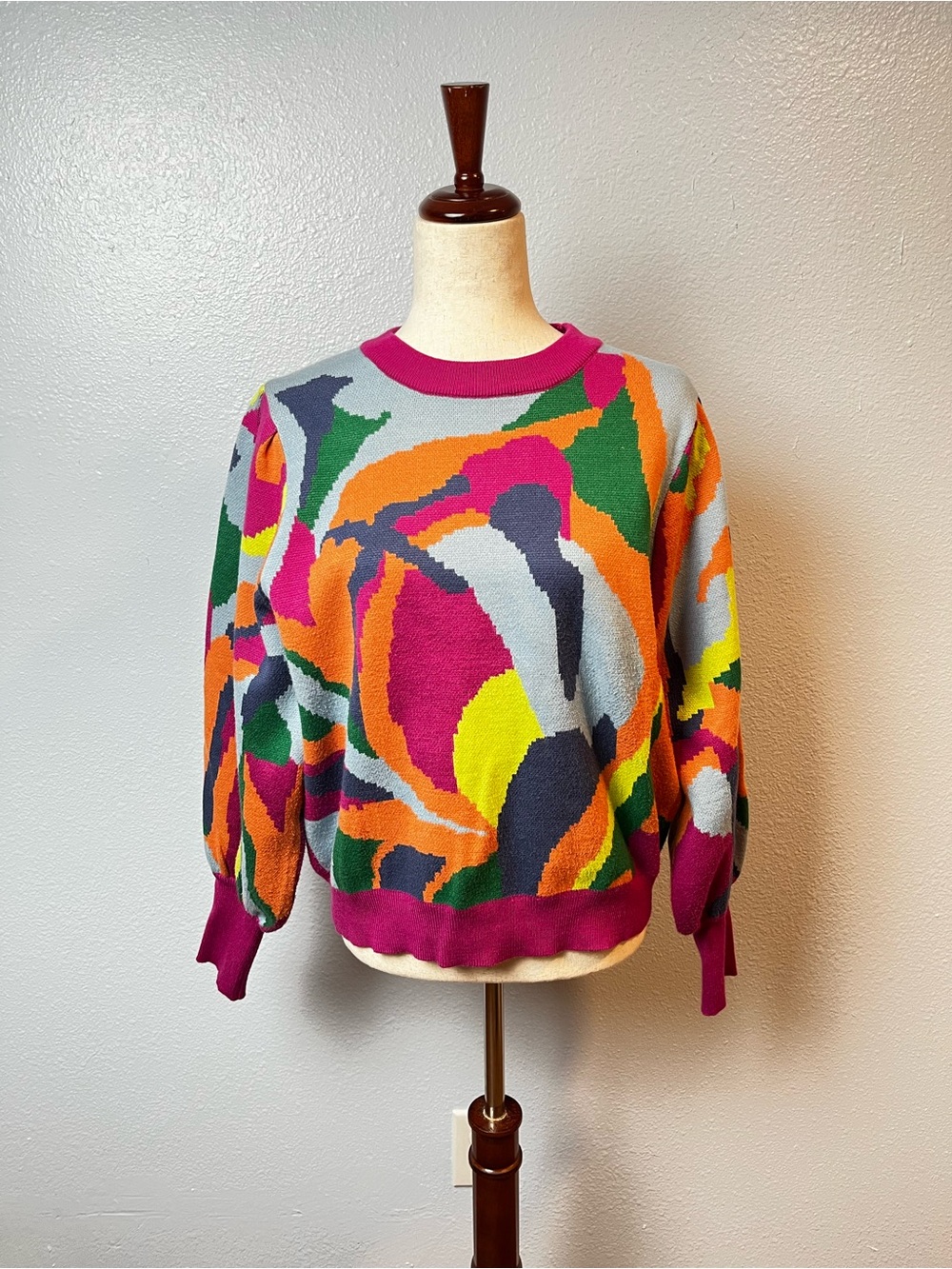 Jodiful Colorful Abstract Crewneck Sweater Size Large